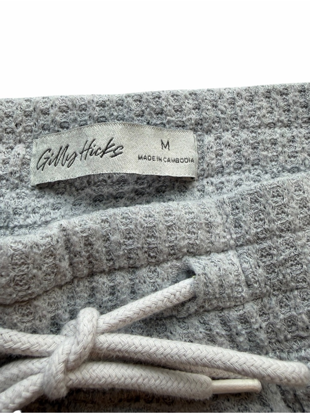 Gilly Hicks Light Gray Ribbed Drawstring Joggers - Picture 2 of 4